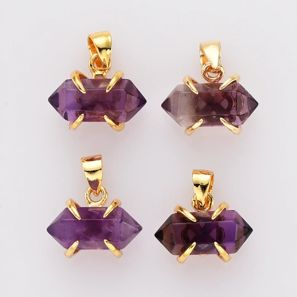 Mini Pointed Natural Quartz Necklace - 24k Gold Plated