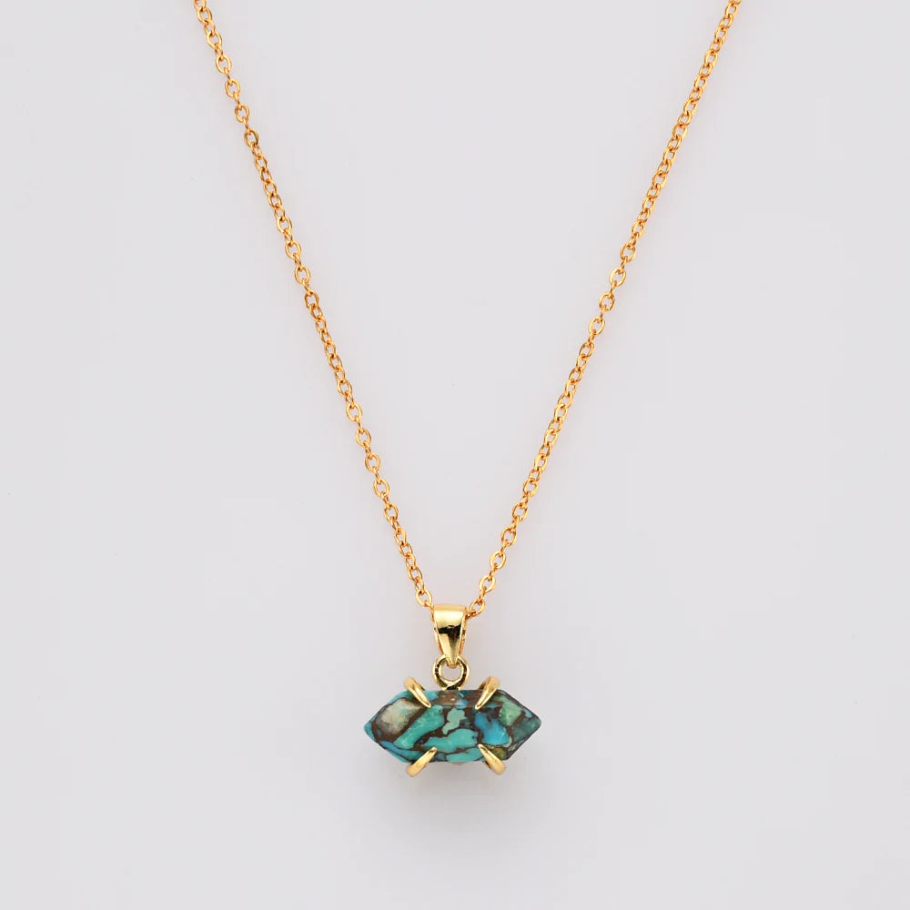 Mini Pointed Natural Quartz Necklace - 24k Gold Plated