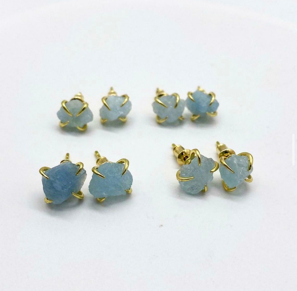 Natural Quartz Claw Earrings - 24K Gold Plated