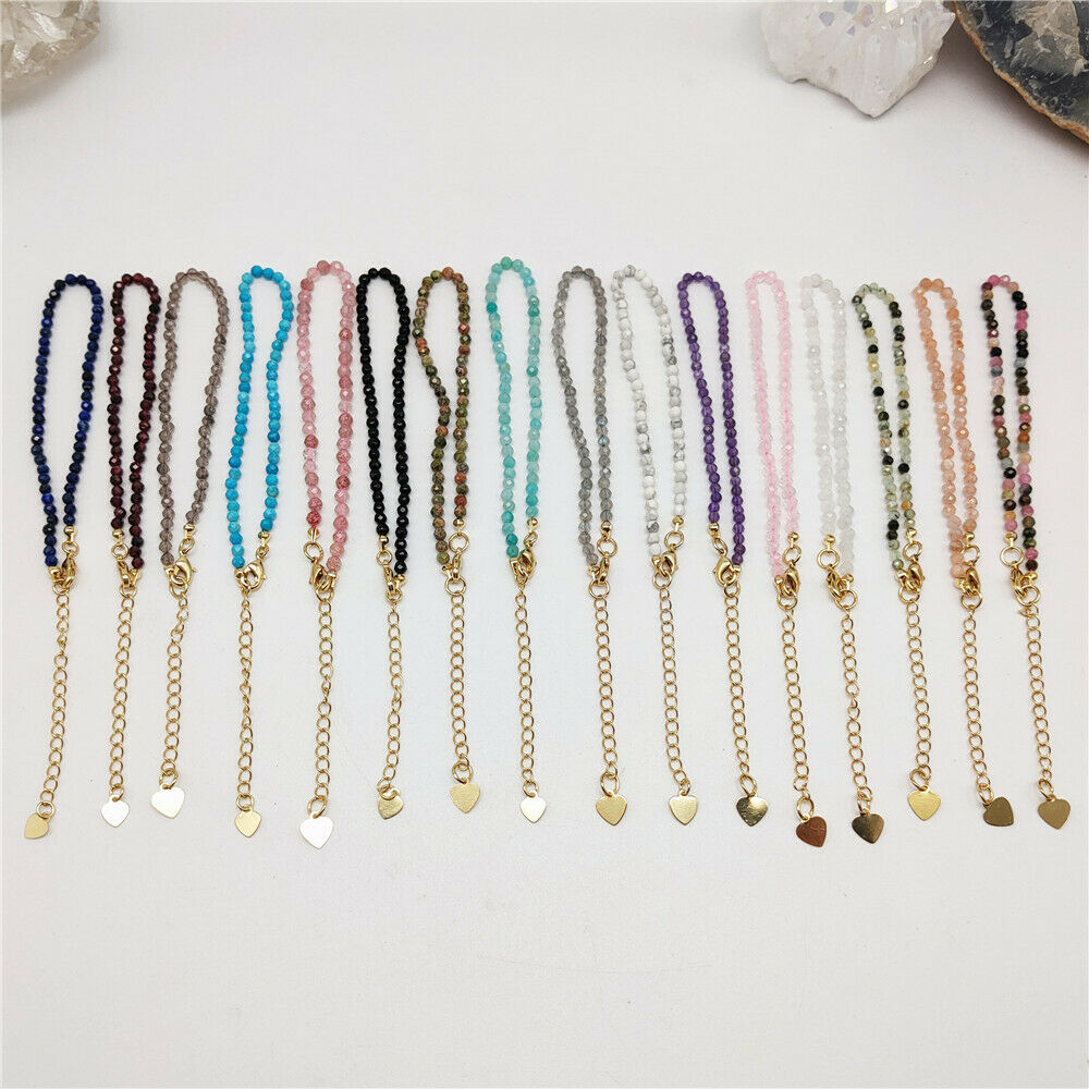 Natural Quartz/Crystals Bracelets +24k Gold Plated