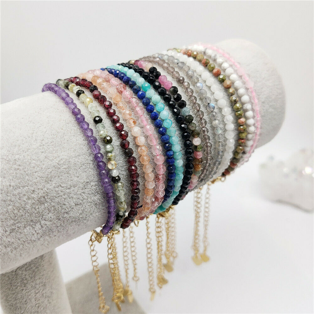 Natural Quartz/Crystals Bracelets +24k Gold Plated