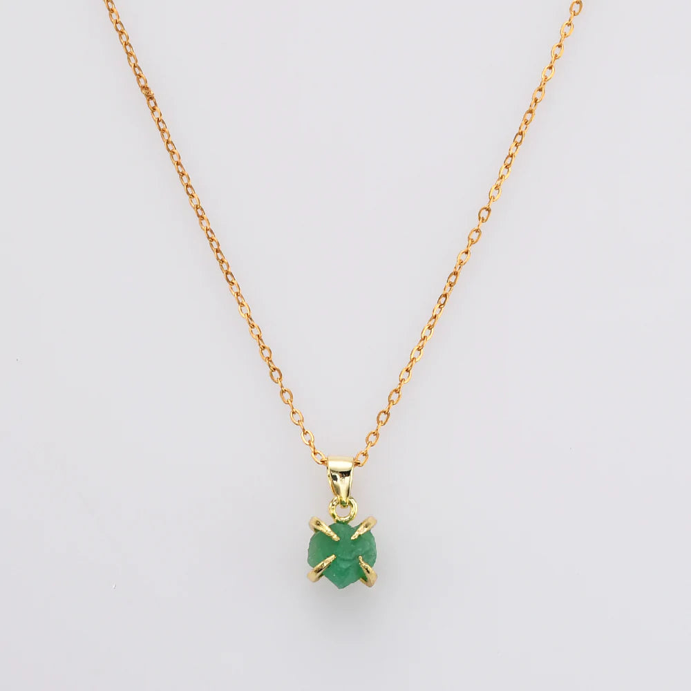 Mini Raw Natural Quartz Necklace -  24k Gold Plated