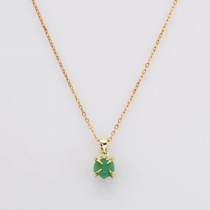 Mini Raw Natural Quartz Necklace -  24k Gold Plated