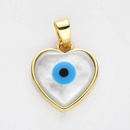 White Quartz Turkish Eye Necklace + 24K Gold Plated