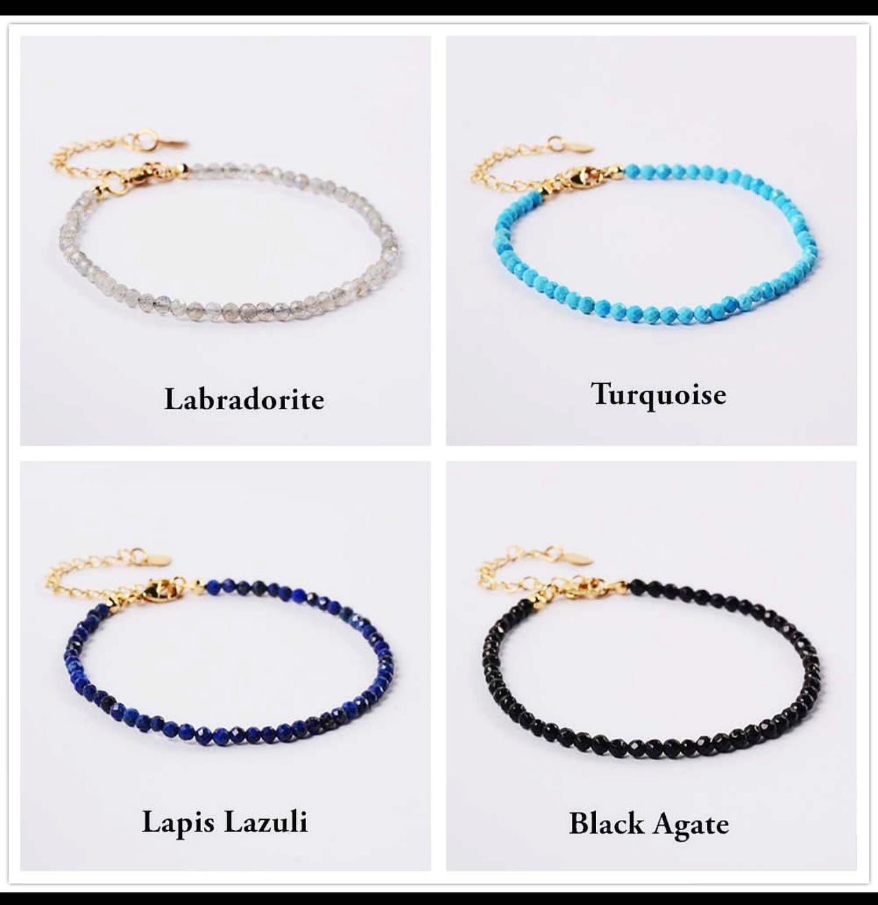 Natural Quartz/Crystals Bracelets +24k Gold Plated
