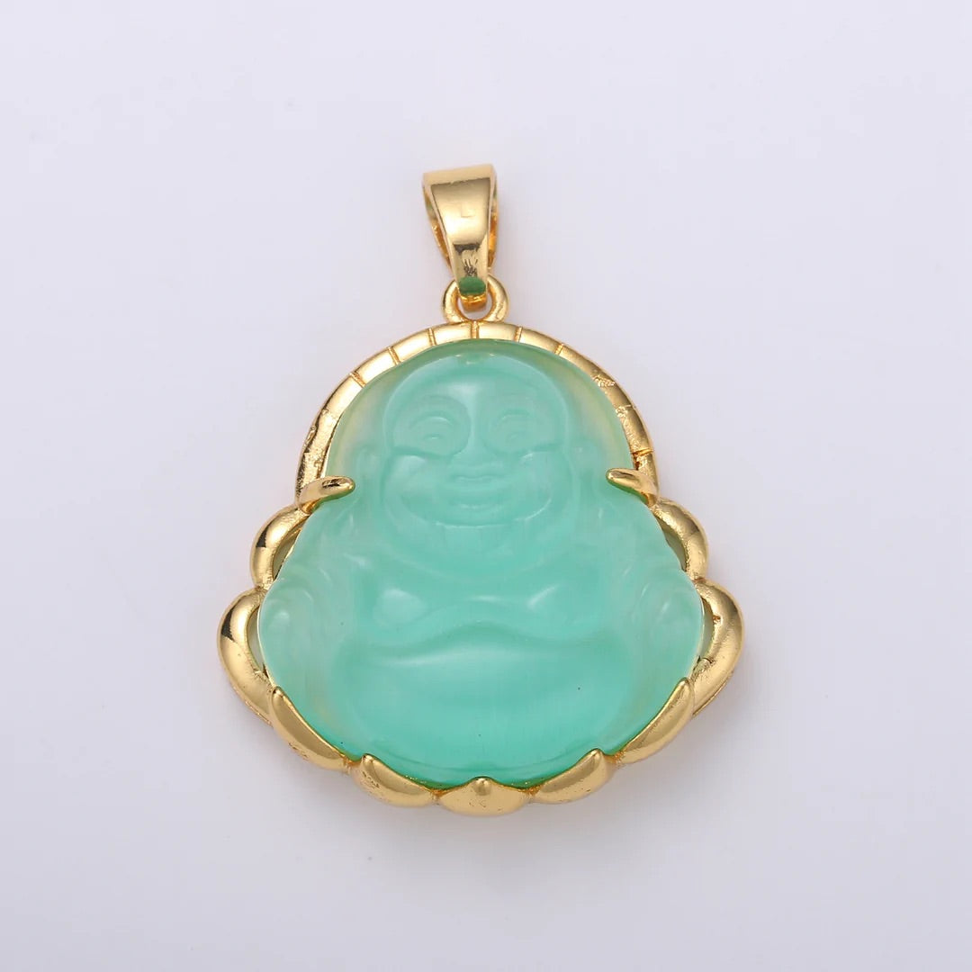 Mint Buddha Natural Jade Necklace + 18k Gold Filled