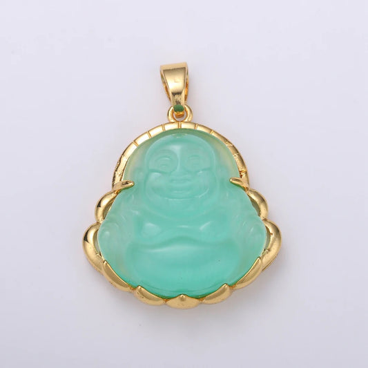 Mint Buddha Natural Jade Necklace + 18k Gold Filled