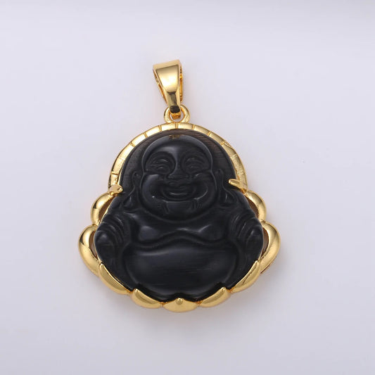 Black Buddha Natural Jade Necklace + 18k Gold Filled