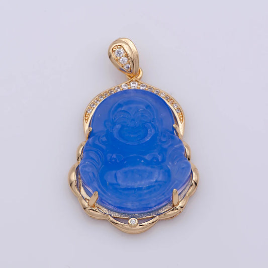 Blue Buddha Natural Jade Necklace + 18k Gold Filled